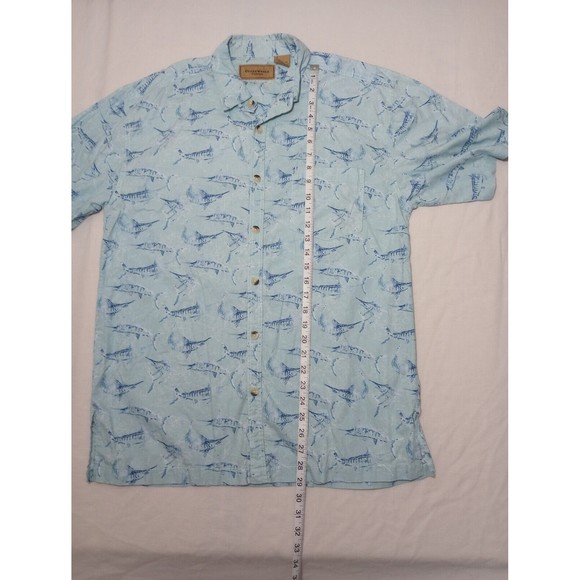 Clearwater Outfitters Men's Large Shirt Light Blue Swordfish Button Up Fishing - Picture 5 of 7